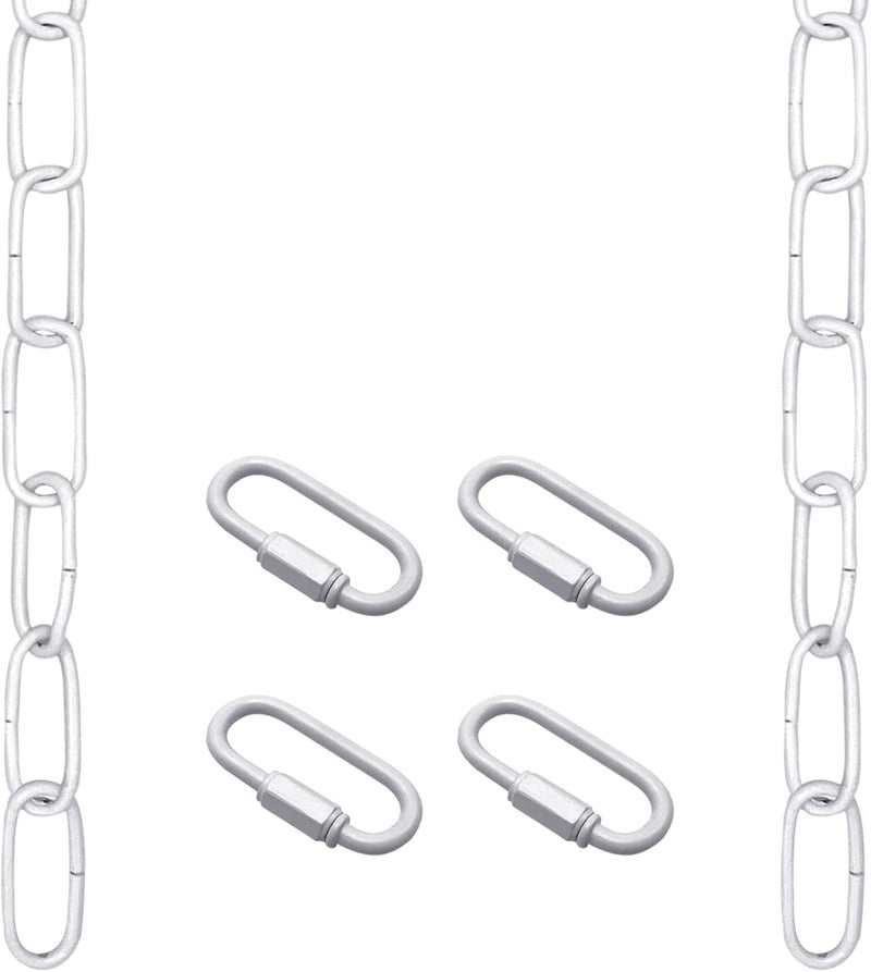 ECUDIS 6 Feet Pendant Light Fixture Chain, Lighting Hanging Chain Extension with Connection Locks, Lighting Chain Replacement for Chandelier, Plants, Fruit Basket (White) - Image 1